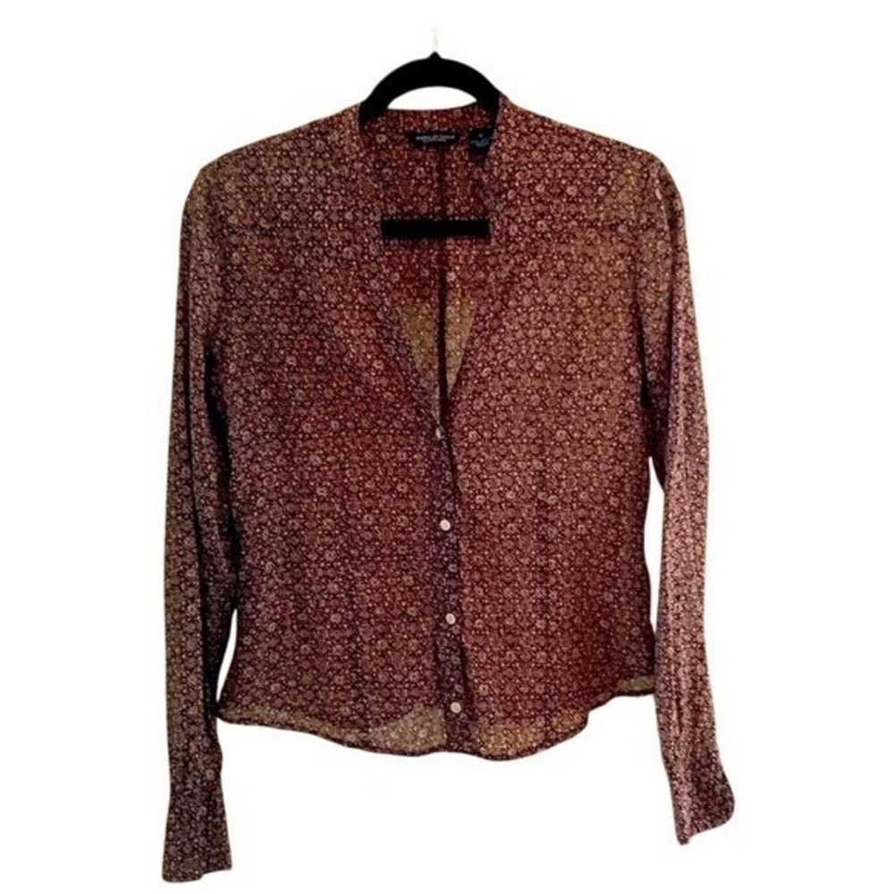 American Eagle Outfitters Women's Small Long Sleeve Button Front Floral Print‎